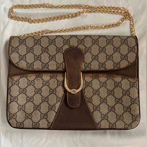 Authentic Gucci Clutch with unbranded chain for shoulder purse